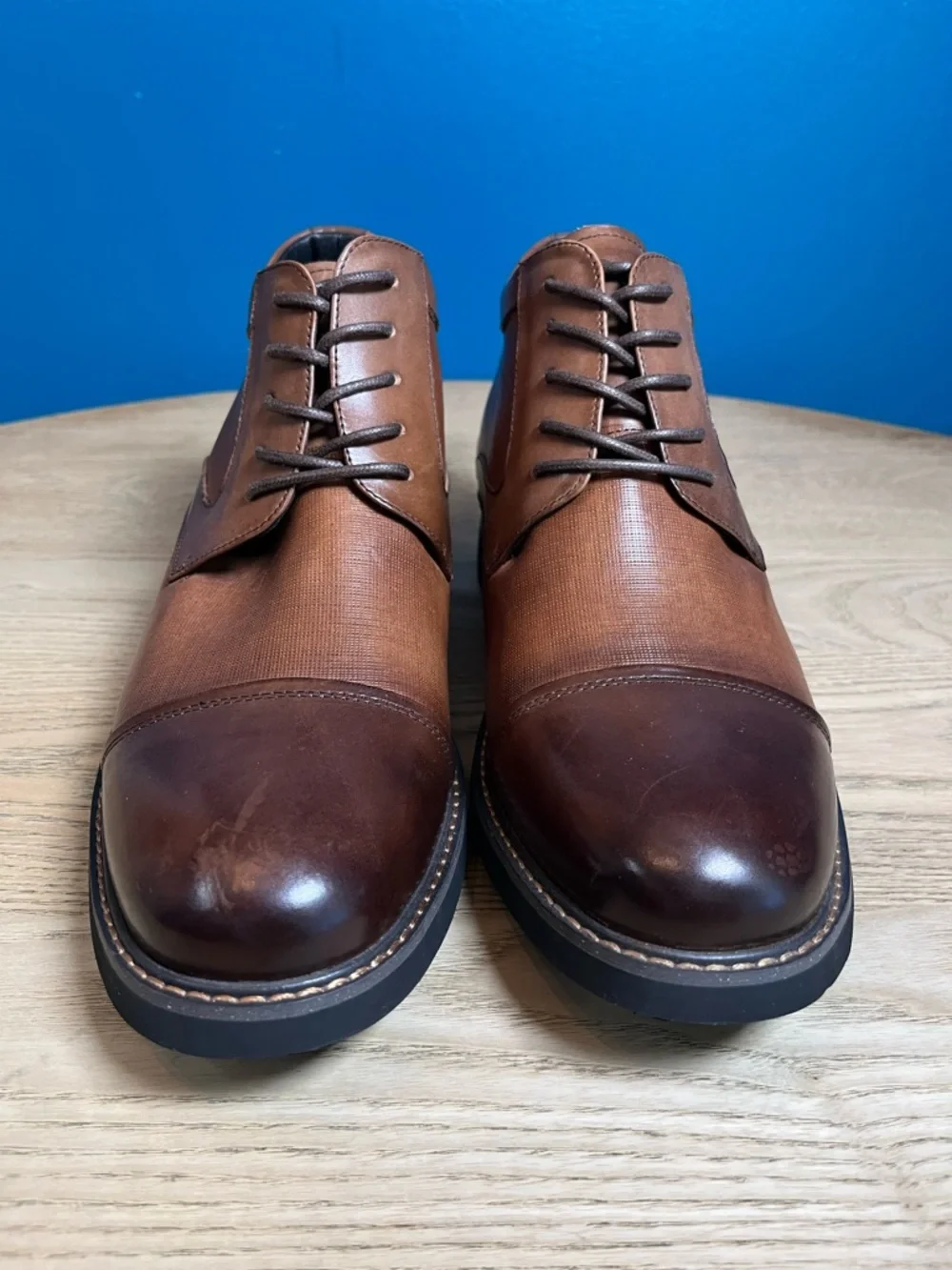 CALTO Men's Invisible Height Increasing Elevator Shoes Brown Leather Size 11